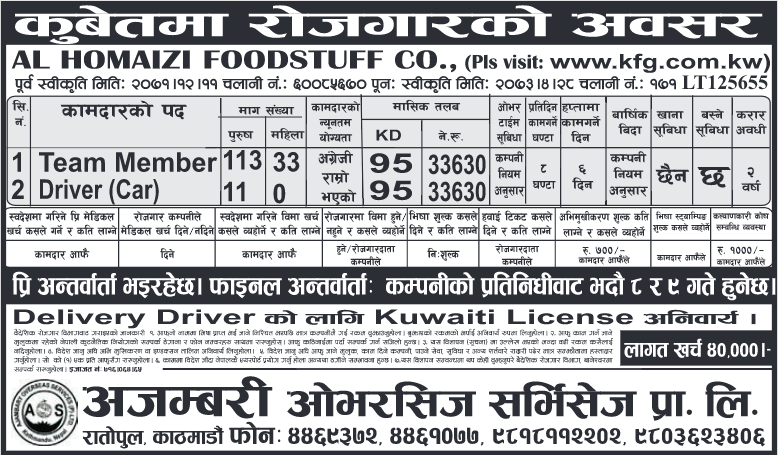 part time driver jobs in kuwait