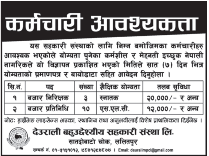 Jobs In Lalitpur For Slc Pass In Cooperative Job Finder In Nepal Nepali Job Finder Portal Finds Your Match