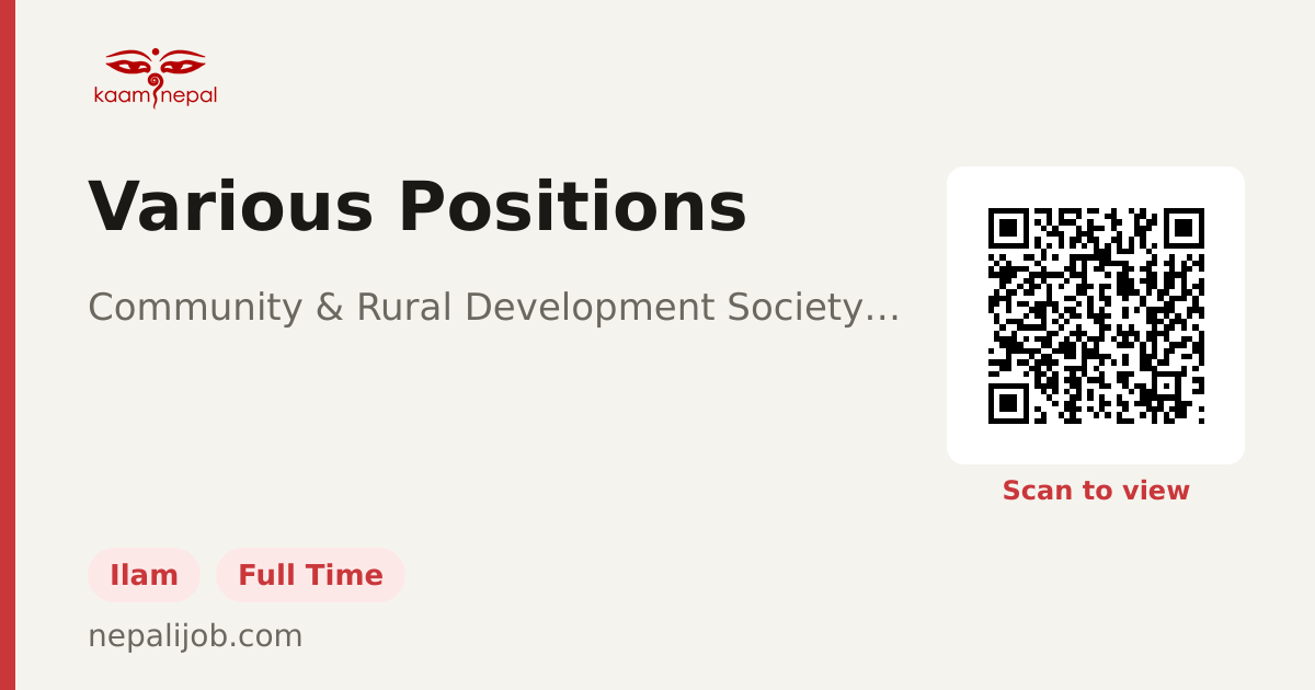 Nepali Rural Community Various Positions - Community & Rural Development Society Nepal(CARDSN ...
