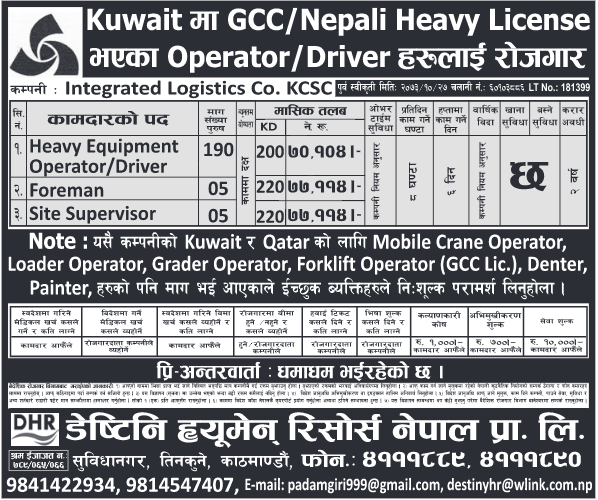 Job Demand From Kuwait Heavy Driver Jobs In Kuwait Job Finder In Nepal Nepali Job Finder Portal Finds Your Match