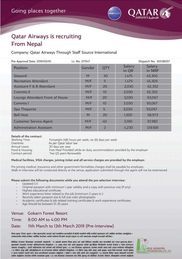 Qatar Airlines Jobs Interview In Gokarna Resort Direct Interview 