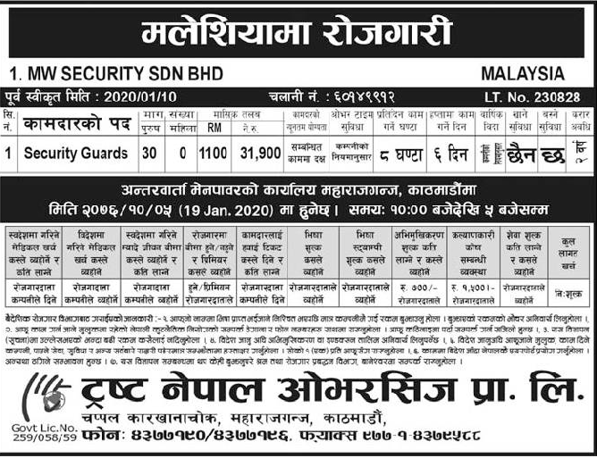 Job Vacancy In MW SECURITY SDN BHD,Job Vacancy For ...